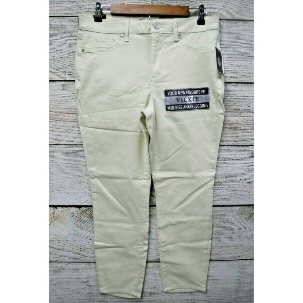 Gloria Vanderbilt Jeans Womens 8P Lemon Meringue Vickie Ankle Skinny Stretch New